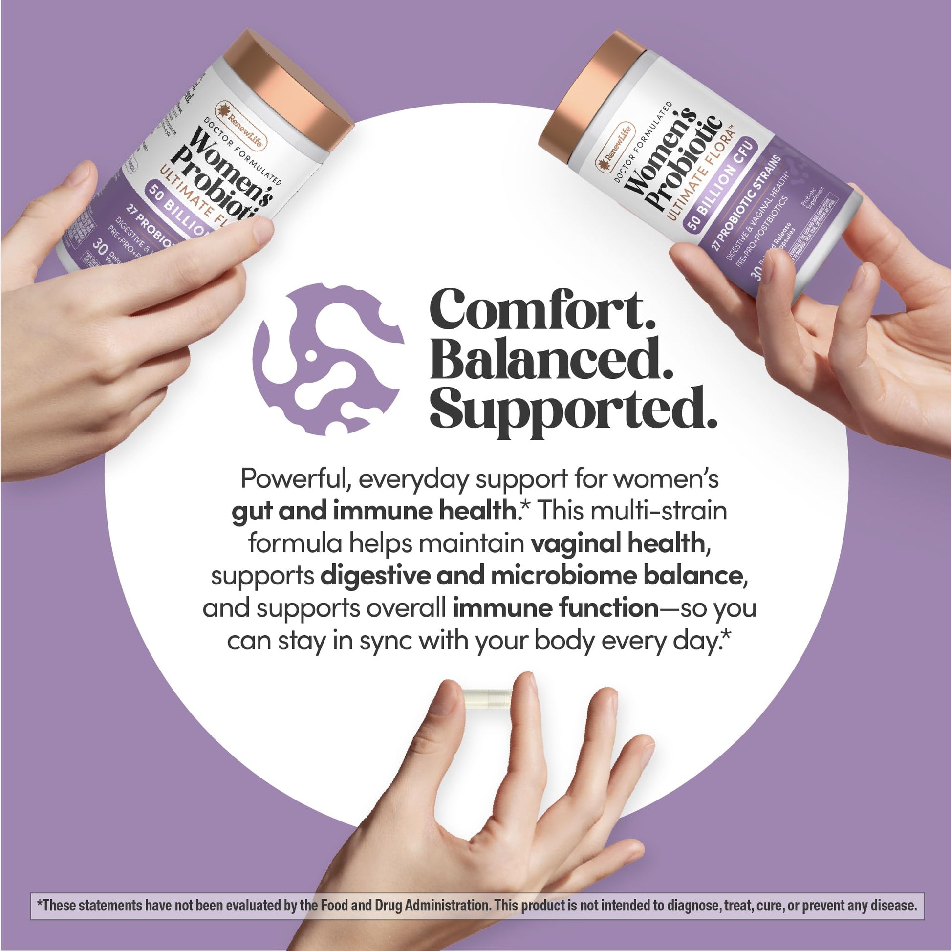 Renew Life Ultimate Flora Probiotics for Women | 50 Billion CFU | 30 Delayed Release Vegan Capsules | Digestive & Vaginal Health | Dairy, Soy and Gluten Free Supplement - dailyvitalstore