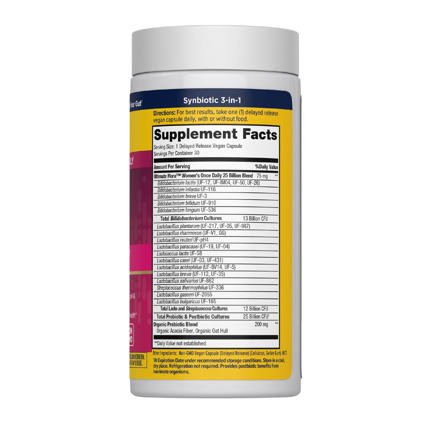 Renew Life Ultimate Flora Probiotics for Women with Prebiotics | 25 Billion CFU | 30 Delayed Release Capsules | 3 in 1 Synbiotic | Supports Digestive and Immune Health | Dairy, Soy and Gluten-Free - dailyvitalstore