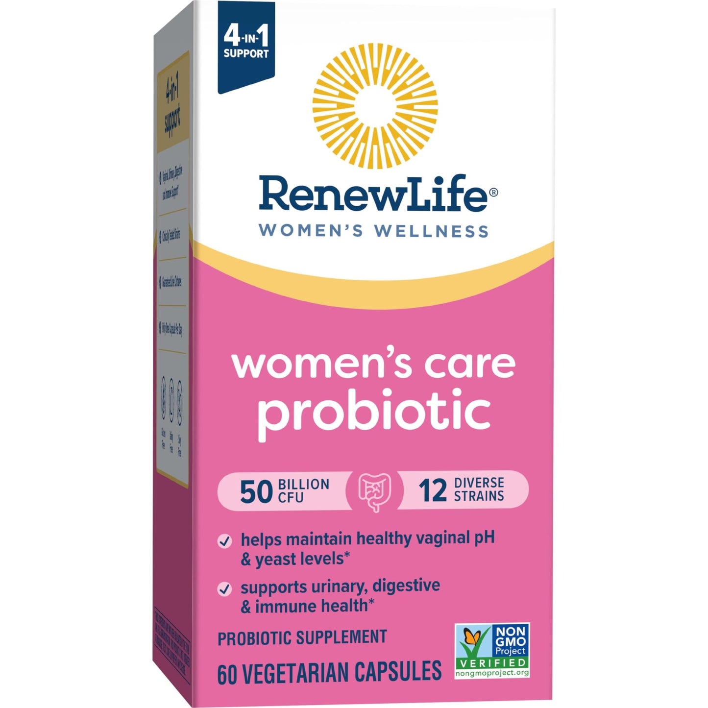 Renew Life Women's Probiotic Capsules, 50 Billion CFU Guaranteed, Supports pH Balance, Vaginal, Urinary, Digestive and Immune Health(2), L. Rhamnosus GG, Dairy, Soy and Gluten-Free, 60 Count - dailyvitalstore