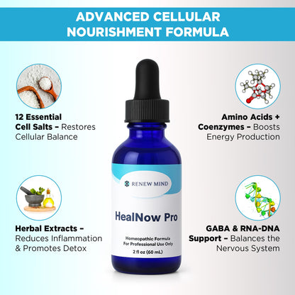 RENEW MIND HealNow Pro Homeopathic Support for Joint Pain, Muscle Aches, Arthritis Pain, and Muscle or Joint Stiffness Professional Grade Formula Promotes Comfort, Mobility & Energy - 2 fl oz - dailyvitalstore