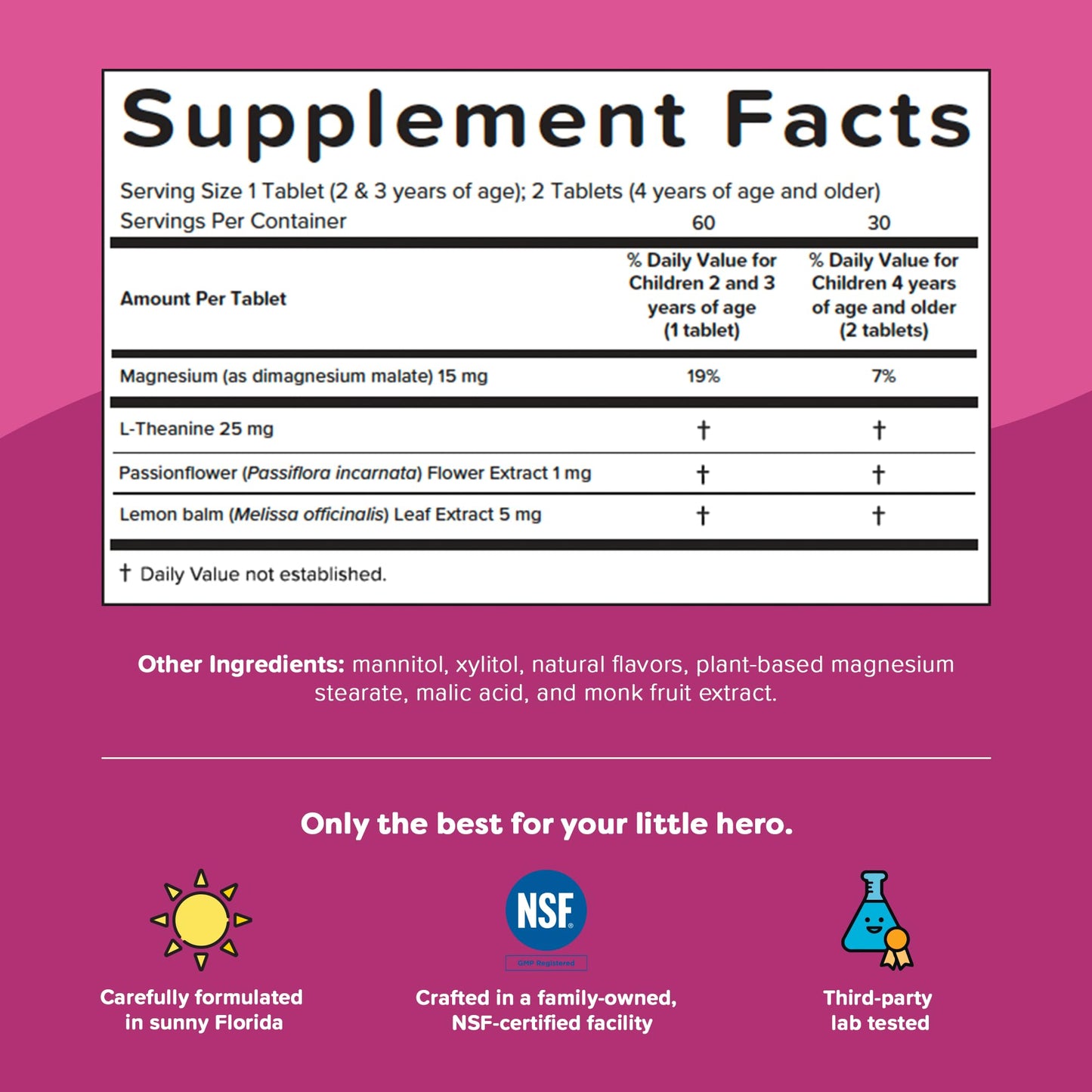 Renzo's Captain Calm Kids Magnesium Supplement with L-Theanine, Dissolvable Kids Vitamins for Relaxation and Mood Support, Sugar-Free Melty Tabs, - dailyvitalstore