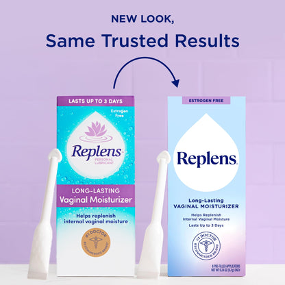 Replens Long Lasting Vaginal Moisturizer for Vaginal Dryness, Doctor Recommended & Estrogen-Free, 8 Pre-Filled Applicators - dailyvitalstore