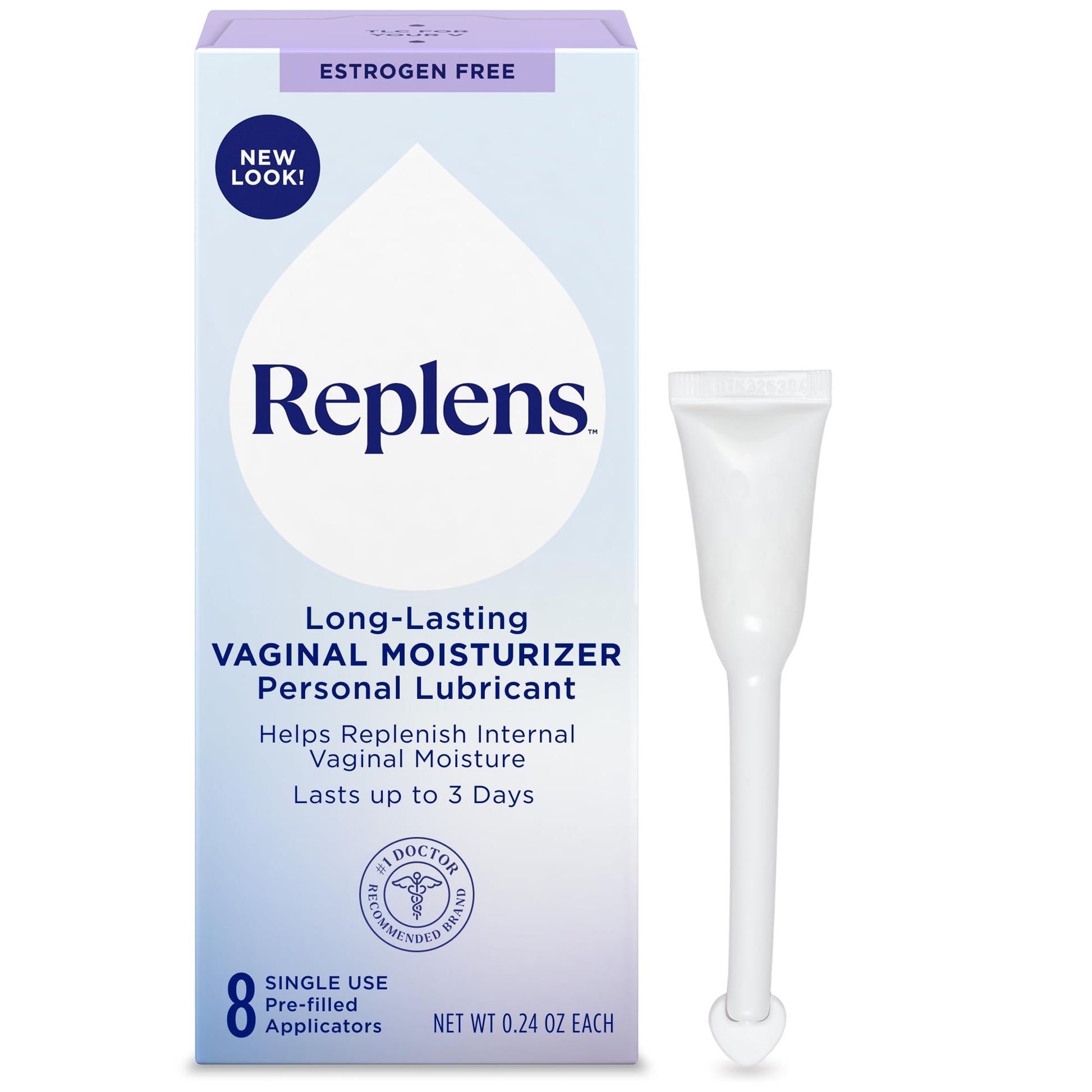 Replens Long Lasting Vaginal Moisturizer for Vaginal Dryness, Doctor Recommended & Estrogen-Free, 8 Pre-Filled Applicators - dailyvitalstore