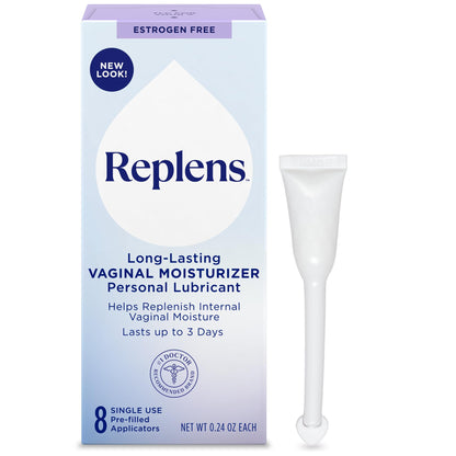 Replens Long Lasting Vaginal Moisturizer for Vaginal Dryness, Doctor Recommended & Estrogen-Free, 8 Pre-Filled Applicators - dailyvitalstore