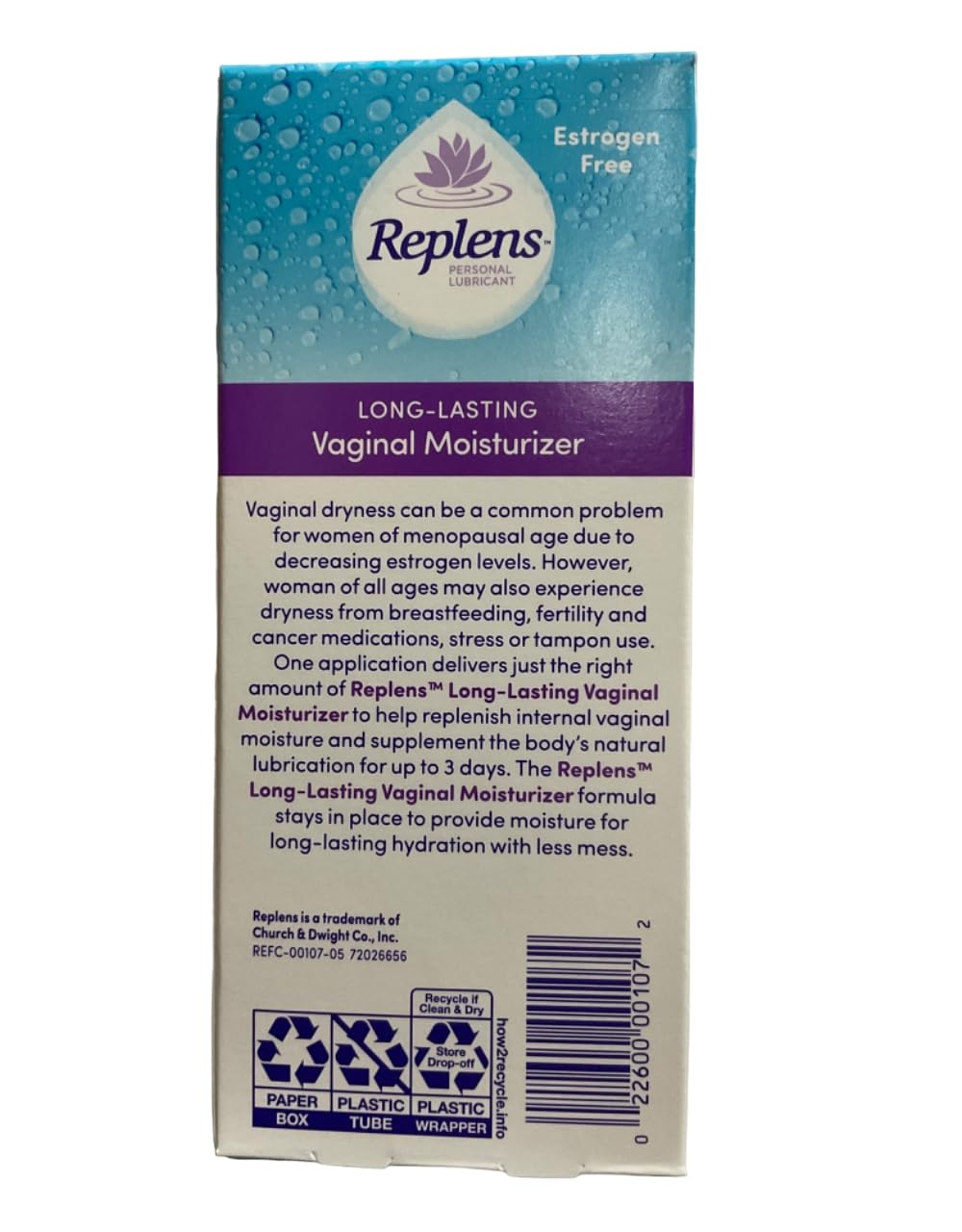 Replens Long-Lasting Vaginal Moisturizer with Reusable Applicator, 1.23 Ounce - dailyvitalstore