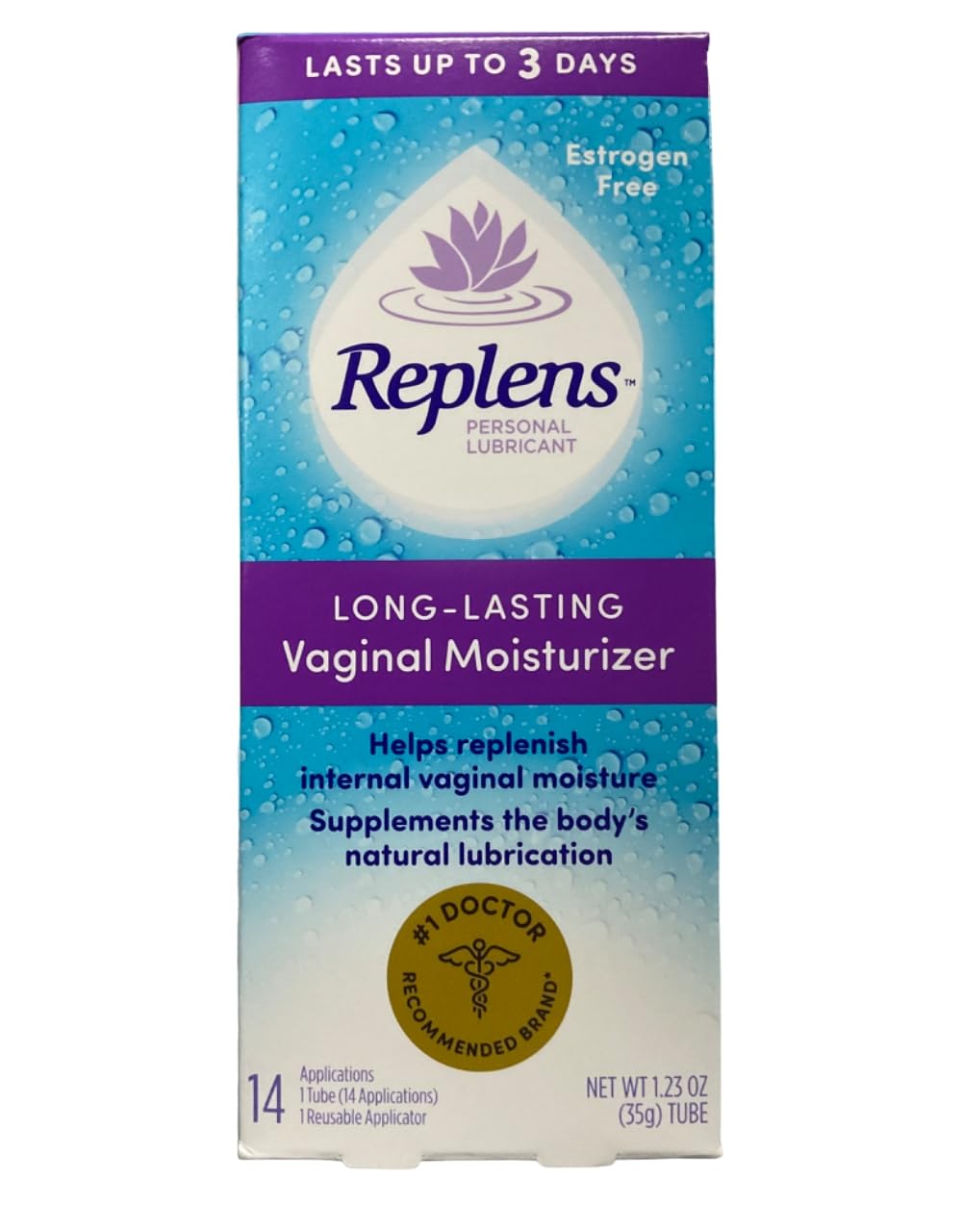 Replens Long-Lasting Vaginal Moisturizer with Reusable Applicator, 1.23 Ounce - dailyvitalstore