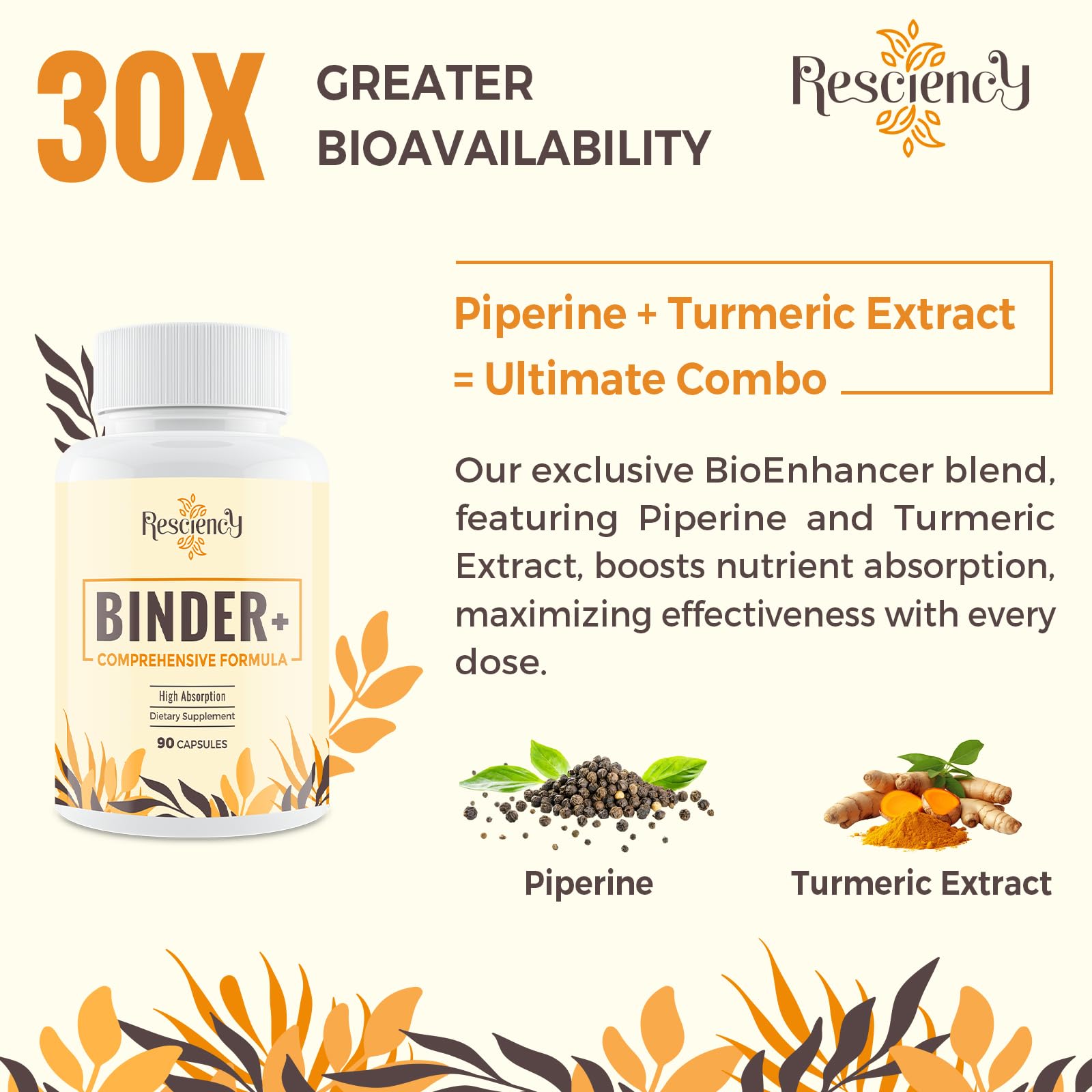 Resciency Detox Binder Supplement – Activated Charcoal, Zeolite, Bentonite Clay, Milk Thistle, Proprietary Blends - Liver & Gut, Max Absorption, 90 Vegan Capsules - dailyvitalstore