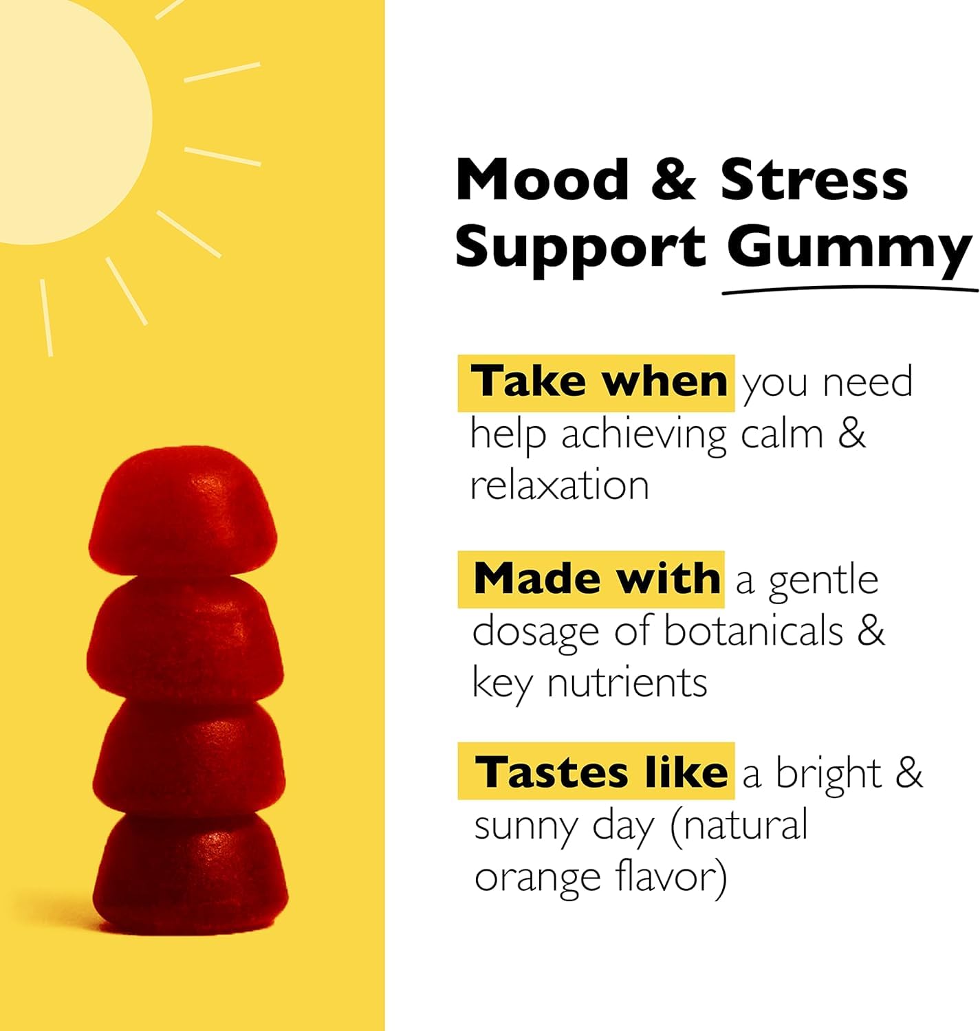 RESCUE Bach Plus Mood & Stress Support Gummies, Daytime Dietary Supplement with Passionflower, GABA, Saffron & Vitamin D, Natural Orange Flavor, Vegan & Gluten-Free, 3 Pack, 180 Count Total - dailyvitalstore