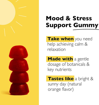 RESCUE Bach Plus Mood & Stress Support Gummies, Daytime Dietary Supplement with Passionflower, GABA, Saffron & Vitamin D, Natural Orange Flavor, Vegan & Gluten-Free, 3 Pack, 180 Count Total - dailyvitalstore