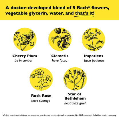 RESCUE Bach Remedy Dropper 20mL, Natural Stress Relief, Homeopathic Flower Essence, Vegan, Gluten & Sugar-Free, Non-Habit Forming (Non-Alcohol Formula) - dailyvitalstore