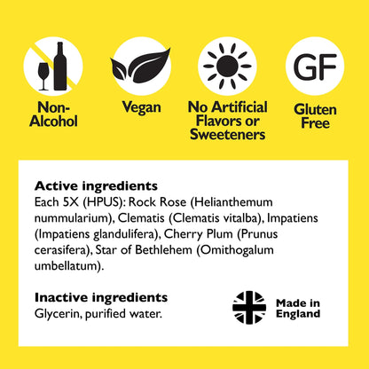 RESCUE Bach Remedy Dropper 20mL, Natural Stress Relief, Homeopathic Flower Essence, Vegan, Gluten & Sugar-Free, Non-Habit Forming (Non-Alcohol Formula) - dailyvitalstore
