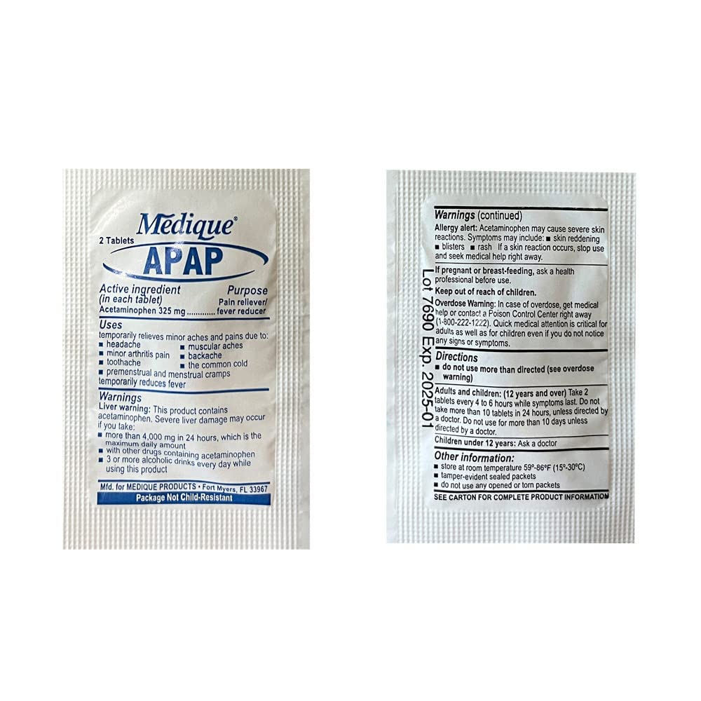 Rescue Essentials Medications Dose Pack–First Aid Refill Kit with Ibuprofen, Acetaminophen, Aspirin, Antihistamine, Anti-Diarrheal & Antacid– Compact Emergency Travel & IFAK Supply-1 Module (30 Doses) - dailyvitalstore