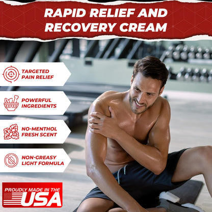 RESCUE PAIN RELIEF & RECOVERY Cream - All-in-One Solution for Back, Neck, Knee, Hand, Foot, and Shoulder Pain - Combines Power of Key Ingredients from Leading Pain Relief CreamProducts - 4 Ounces - dailyvitalstore