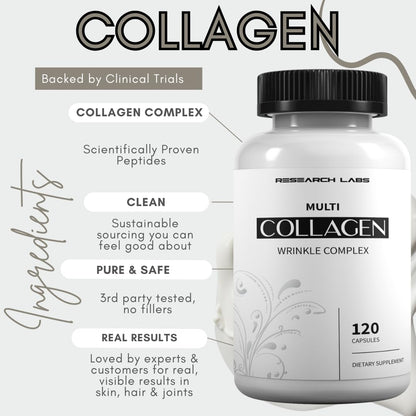Research Labs 2 for 1 Promo 240 Collagen Pills - 6000 mg Per Day. Grass Fed Anti-Aging Support for Skin, Joints, Tendons, Bones, Hair and Nails. - dailyvitalstore