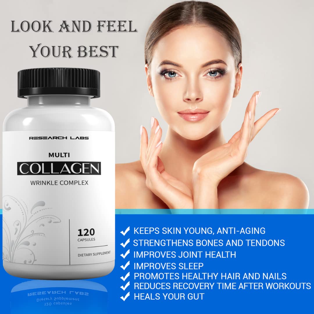 Research Labs 2 for 1 Promo 240 Collagen Pills - 6000 mg Per Day. Grass Fed Anti-Aging Support for Skin, Joints, Tendons, Bones, Hair and Nails. - dailyvitalstore