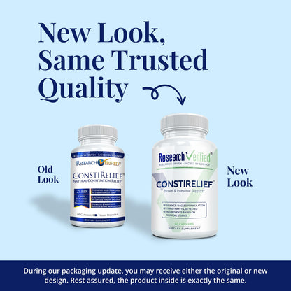 Research Verified ConstiRelief - The best Supplement for Constipation Relief on the market - with L. Acidophilus for long term health and prevention. 100% back guarantee! (Pack of 3) - dailyvitalstore