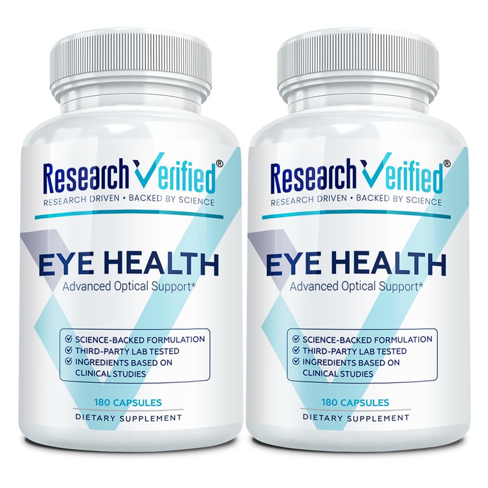 Research Verified Eye Health - Nourish and Protect Eyes and Vision, Support Healthy Retina, Improve Blood Supply to Eyes - Vitamins A, B, C, and E - 360 Capsules - 6 Month Supply - Made in The USA - dailyvitalstore