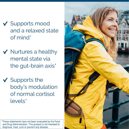 Researched Nutritionals AnxiaEase - Stress, Cortisol Management & Mood Support Supplement - Botanicals, Vitamin B6, Magnesium & 'Psychobiotic' Probiotic Strains (120 Capsules) - dailyvitalstore