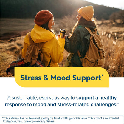 Researched Nutritionals AnxiaEase - Stress, Cortisol Management & Mood Support Supplement - Botanicals, Vitamin B6, Magnesium & 'Psychobiotic' Probiotic Strains (120 Capsules) - dailyvitalstore