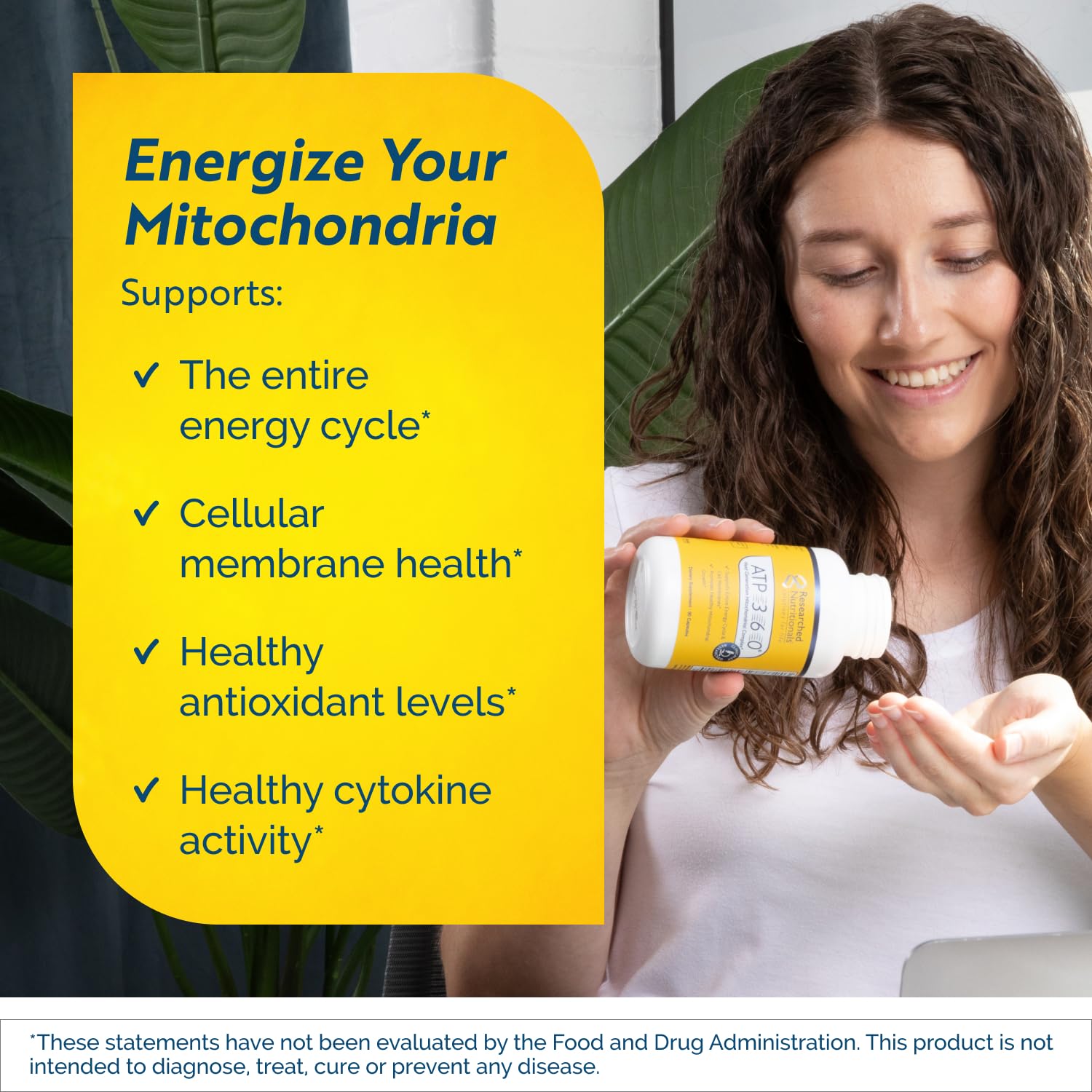 Researched Nutritionals ATP 360 - Mitochondrial Supplements to Support Entire Energy Cycle & Cell Membranes - Clinically Researched ATP Supplements, High Dose CoQ10, R-Lipoic Acid & PQQ, 90 Capsules - dailyvitalstore
