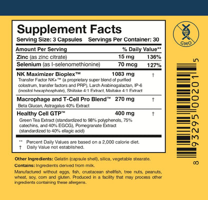 Researched Nutritionals Liposomal Glutathione (450mg) + Colostrum & Mushrooms Supplement for Immune Support - Enhanced Immunity Duo - Tri-Fortify Orange + Transfer Factor Multi-Immune (2 Piece Set) - dailyvitalstore