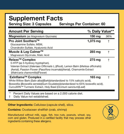 Researched Nutritionals Soothe & Relaxx - Soft Tissue, Muscle + Support Supplement - A Gentle Health Supplement for Calming Relief - Soothe Your Body + Mind (180 Capsules) - dailyvitalstore