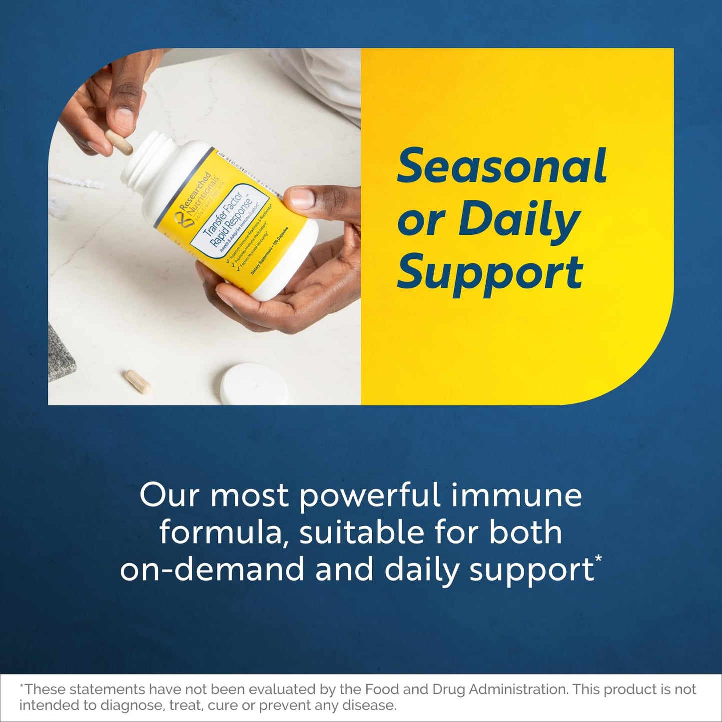 Researched Nutritionals Transfer Factor Rapid Response Immune Support Supplement - Colostrum Blend with Beta Glucan, IP-6 & Lactoferrin, Fast-Acting Innate & Adaptive Immune Modulation (120 Capsules) - dailyvitalstore