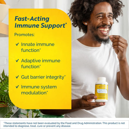 Researched Nutritionals Transfer Factor Rapid Response Immune Support Supplement - Colostrum Blend with Beta Glucan, IP-6 & Lactoferrin, Fast-Acting Innate & Adaptive Immune Modulation (120 Capsules) - dailyvitalstore