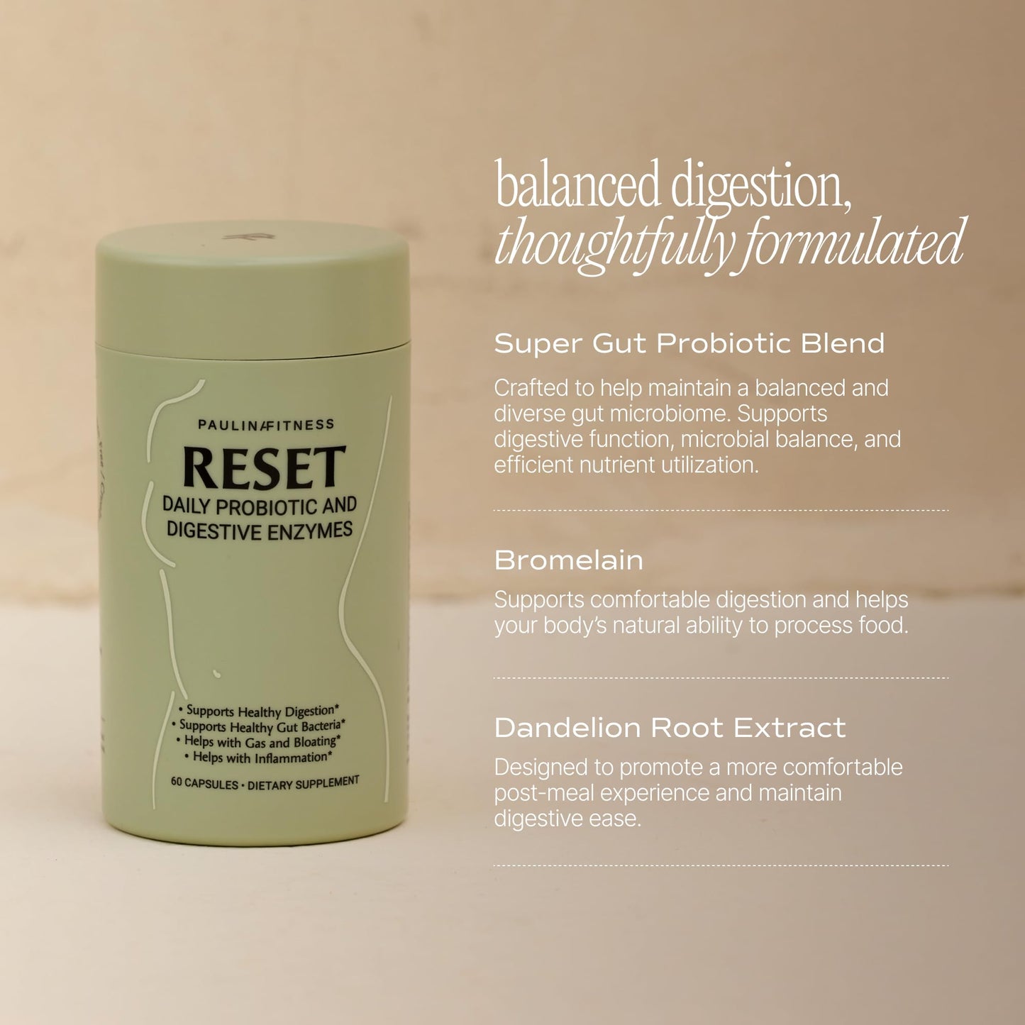 Reset Daily Probiotic + Prebiotic Plant Digestive Enzymes – Advanced Gut Reset for Women - dailyvitalstore