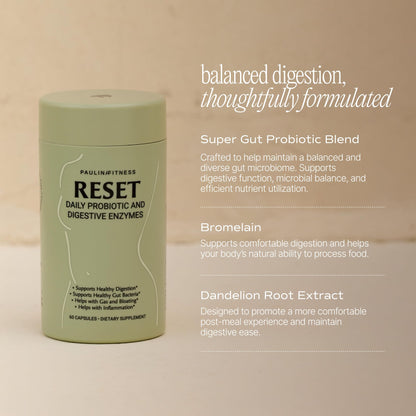 Reset Daily Probiotic + Prebiotic Plant Digestive Enzymes – Advanced Gut Reset for Women - dailyvitalstore