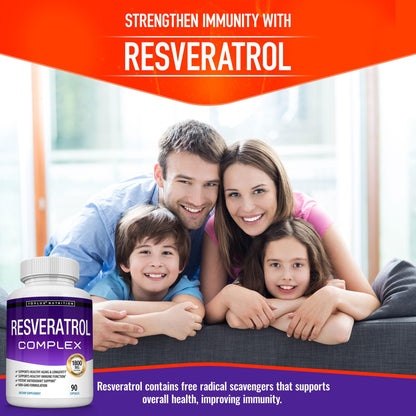 Resveratrol Supplement 1800 mg Antioxidant Complex - Highly Potent Natural Trans-Resveratrol Pills for Healthy Aging, Overall Health Support, Immune System - dailyvitalstore