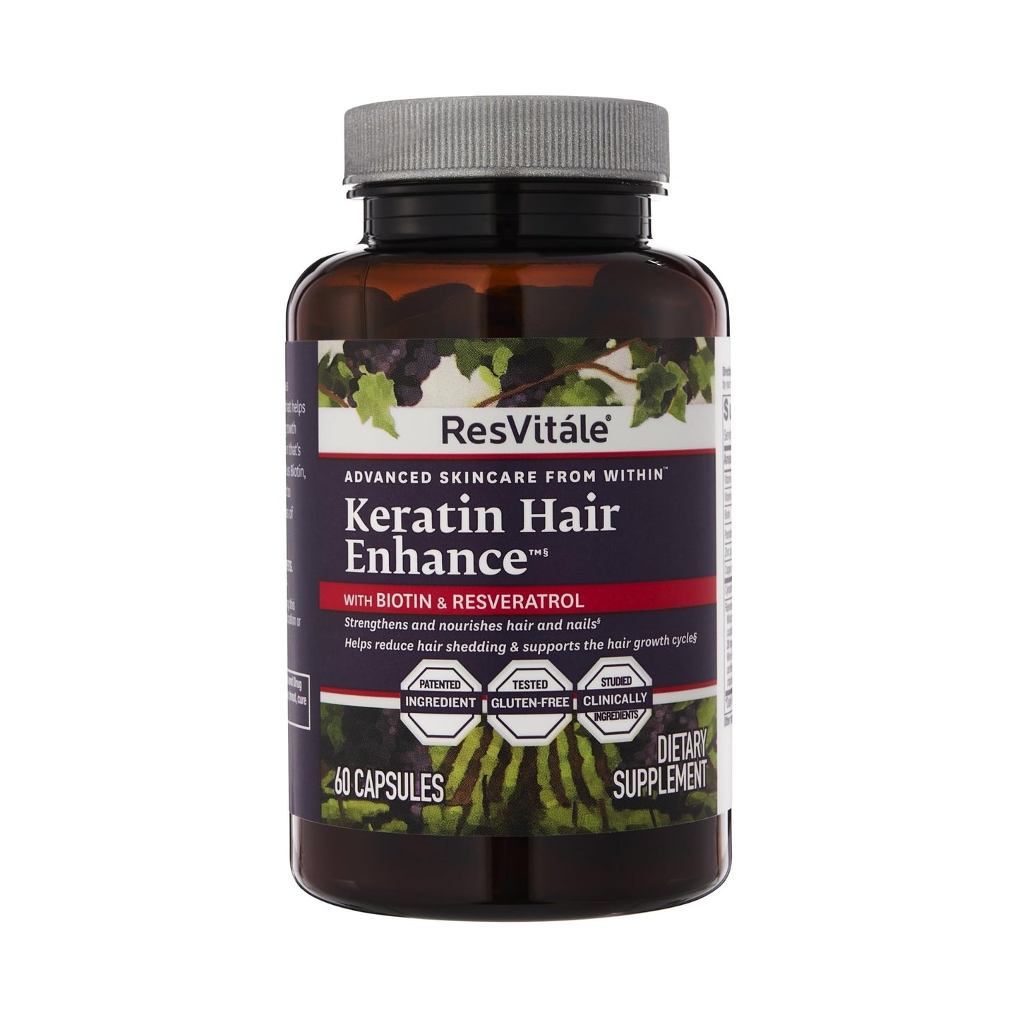 ResVitále Keratin Hair Enhance - Keratin Supplement for Hair Growth - 60 Capsules - dailyvitalstore