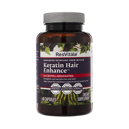 ResVitále Keratin Hair Enhance - Keratin Supplement for Hair Growth - 60 Capsules - dailyvitalstore