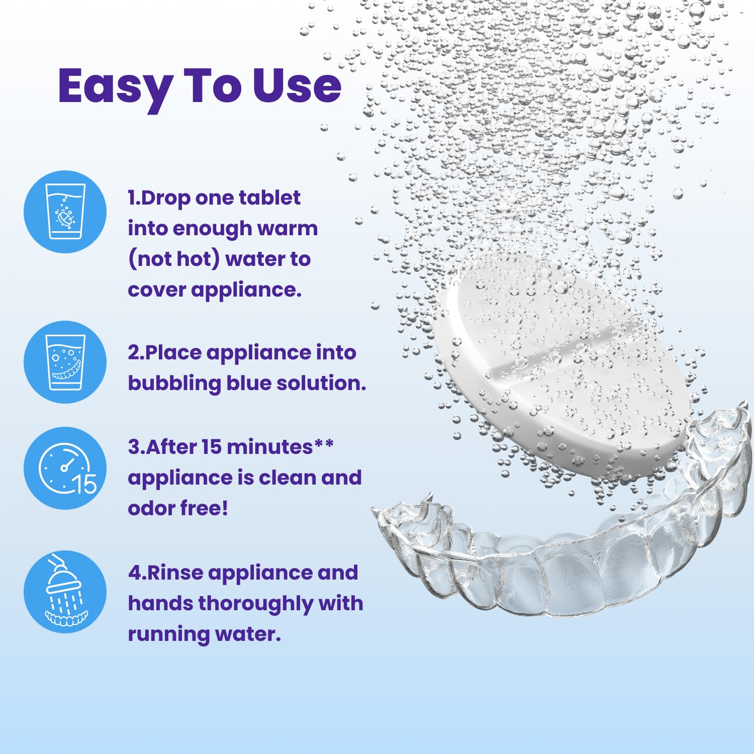 Retainer Brite Tablets for Cleaner Retainers and Dental Appliances - 96 Count - dailyvitalstore