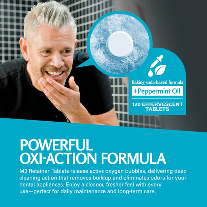 Retainer Cleanser Tablets Invisalign Cleaner, Removes Odors Discoloration Stains and Plaque 4 Month Supply Denture Cleansers Retainers - dailyvitalstore