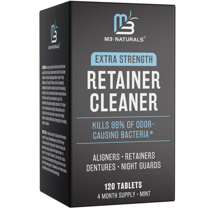 Retainer Cleanser Tablets Invisalign Cleaner, Removes Odors Discoloration Stains and Plaque 4 Month Supply Denture Cleansers Retainers - dailyvitalstore