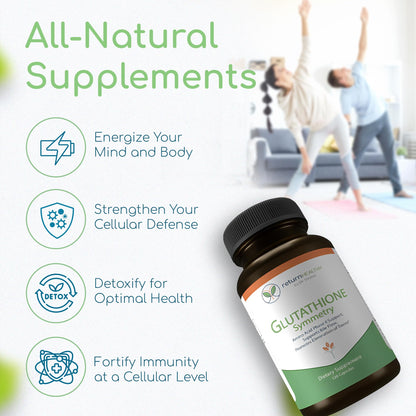 Return Healthy Glutathione Symmetry | S-Acetyl Glutathione Supplement | Antioxidants & Detoxification Supplement | Natural Cellular Support | All-Natural, Vegan, Non-GMO, 120 caps - dailyvitalstore