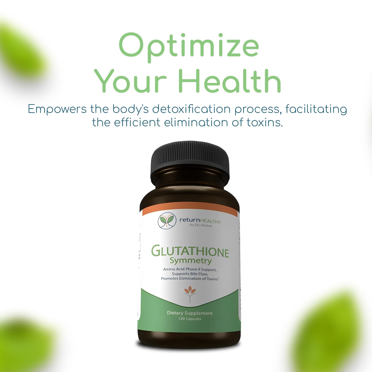 Return Healthy Glutathione Symmetry | S-Acetyl Glutathione Supplement | Antioxidants & Detoxification Supplement | Natural Cellular Support | All-Natural, Vegan, Non-GMO, 120 caps - dailyvitalstore