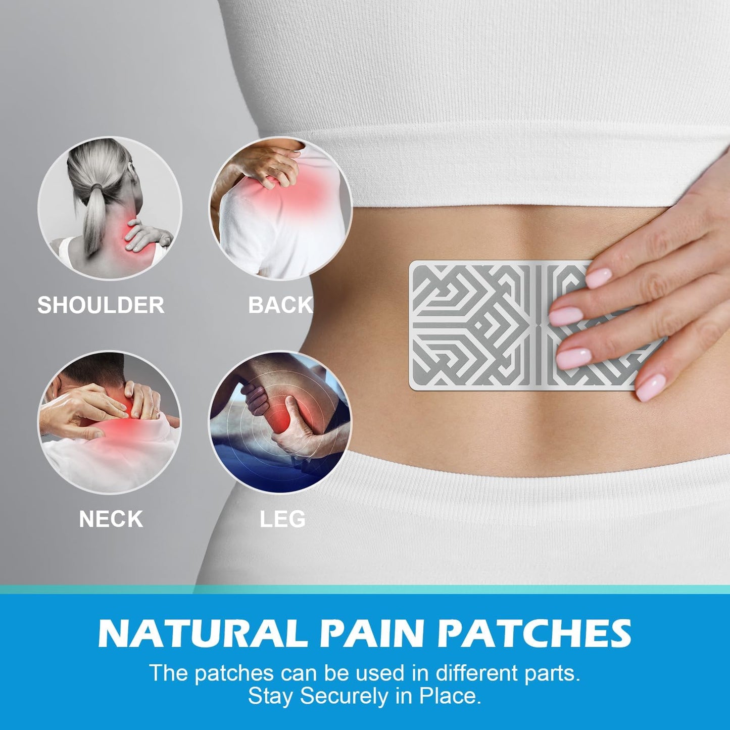 Reusable Pain Relief Patches for Sore Muscle, Includes 3 Adhesives, 1 Patch & 1 Carry Bag, Pain Patches for Neck, Back,Foot, Knee etc, Large&Fast Acting, Easy Adhesive Application Pain Patch-0304 - dailyvitalstore