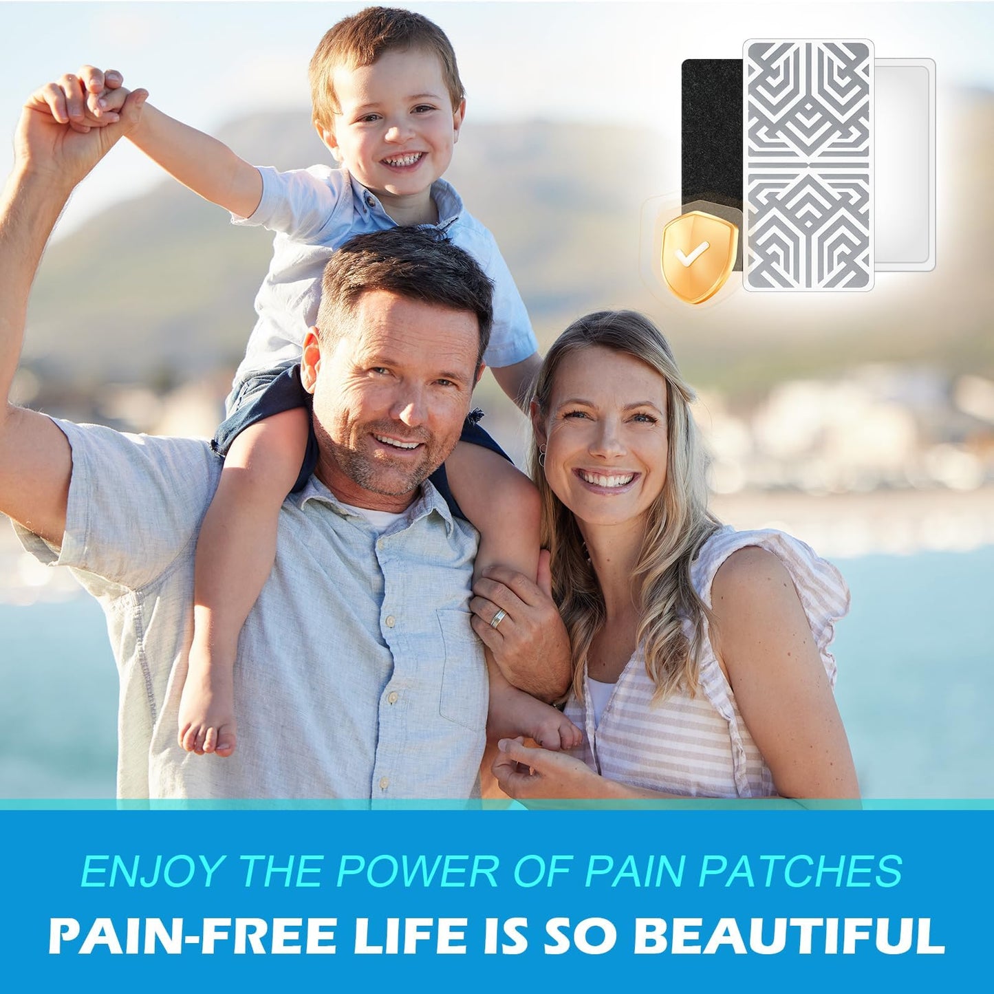 Reusable Pain Relief Patches for Sore Muscle, Includes 3 Adhesives, 1 Patch & 1 Carry Bag, Pain Patches for Neck, Back,Foot, Knee etc, Large&Fast Acting, Easy Adhesive Application Pain Patch-0304 - dailyvitalstore