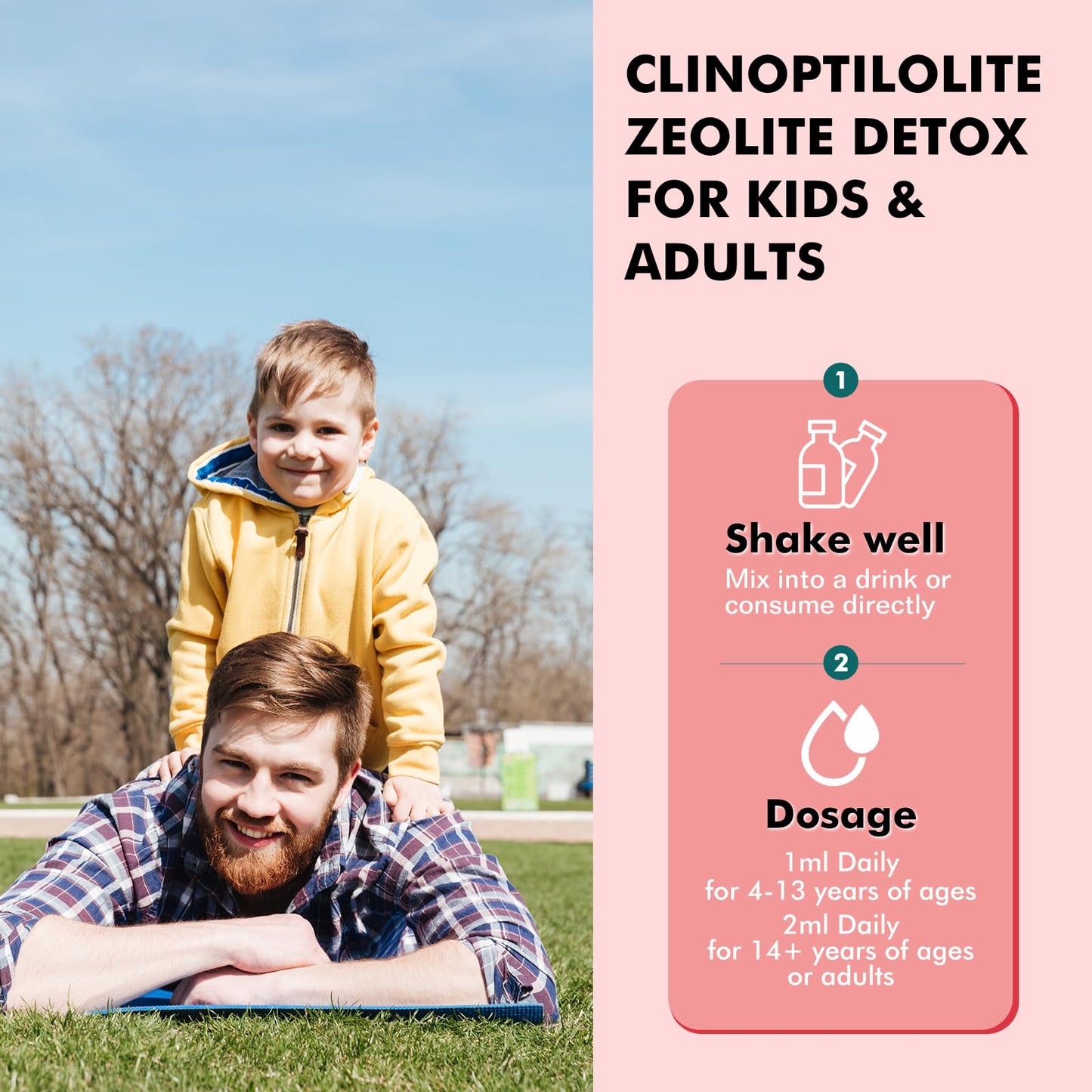 ReviNutra Zeolite Detox for Kids and Adults, Clinoptilolite Zeolite Liquid Drops with Chlorella, - dailyvitalstore