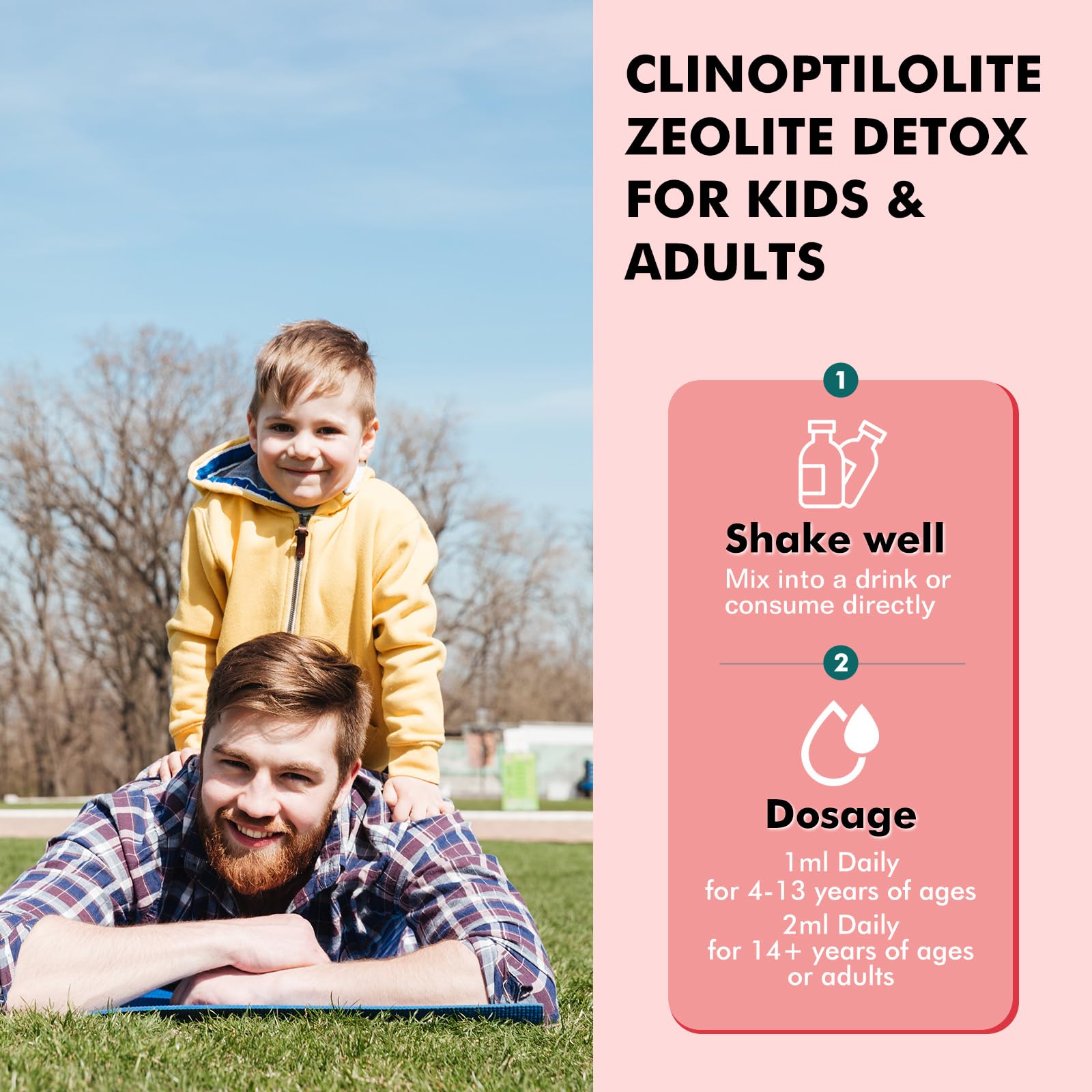 ReviNutra Zeolite Detox for Kids and Adults, Clinoptilolite Zeolite Liquid Drops with Chlorella, - dailyvitalstore