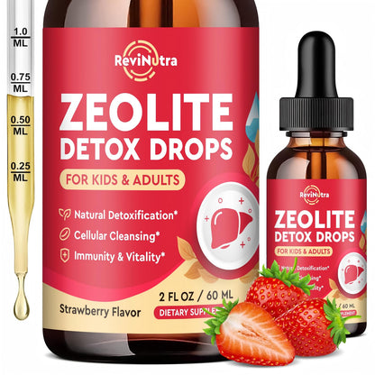 ReviNutra Zeolite Detox for Kids and Adults, Clinoptilolite Zeolite Liquid Drops with Chlorella, - dailyvitalstore