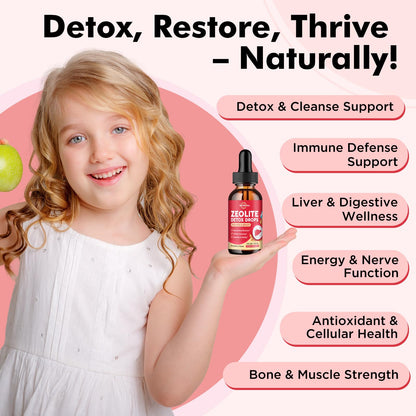 ReviNutra Zeolite Detox for Kids and Adults, Clinoptilolite Zeolite Liquid Drops with Chlorella, - dailyvitalstore