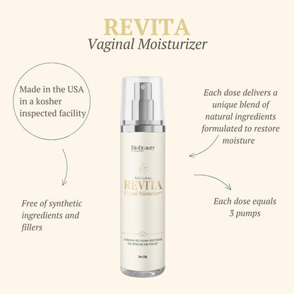 Revita Vaginal Moisturizer Cream, Hormone-Free Vaginal Moisturizer with Shea Butter, Hyaluronic Acid, Cocoa Butter, Vitamin E, Natural Oils & Beeswax - Gentle Hydration for Comfort & Balance, 1.8oz - dailyvitalstore