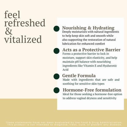 Revita Vaginal Moisturizer Cream, Hormone-Free Vaginal Moisturizer with Shea Butter, Hyaluronic Acid, Cocoa Butter, Vitamin E, Natural Oils & Beeswax - Gentle Hydration for Comfort & Balance, 1.8oz - dailyvitalstore
