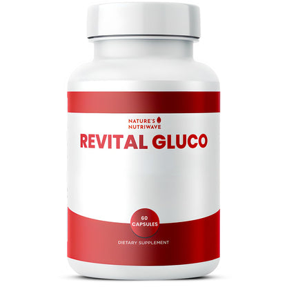 Revital Gluco – Daily Supplement with Vitamin C, Vitamin E, Magnesium, Biotin, Zinc & 10+ Botanical Ingredients – Made in USA, Non-GMO, Stimulant-Free Formula – 60 Caps (30 Servings), 1 Month Supply - dailyvitalstore