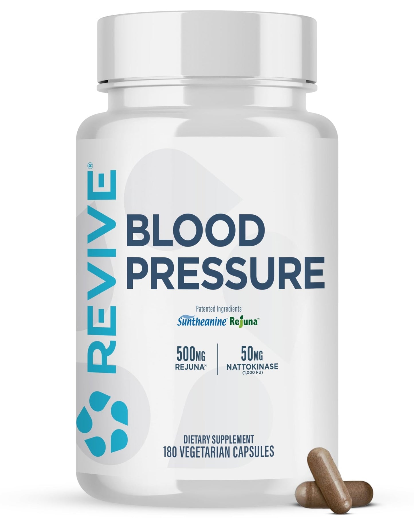 Revive MD Blood Pressure Support Supplement - Supports Heart and Circulatory Health, Energy & Daily Wellness - Magnesium, Potassium, Folic Acid & Garlic Formula (180 Vegetarian Capsules, 60 Servings) - dailyvitalstore