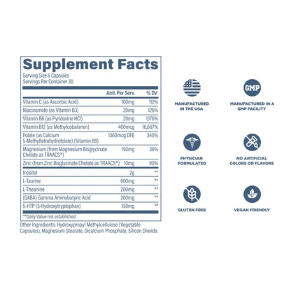 Revive MD Calm, Emotional Well-Being Support Supplement - Stress Management for Men & Women - Mood Enhancement Supplement Promotes Relaxation with L-Theanine, GABA & 5-HTP (180 Capsules, 30 Servings) - dailyvitalstore