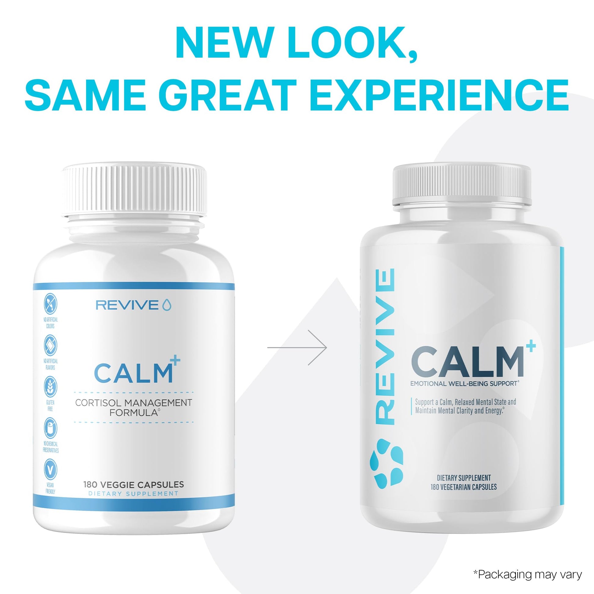 Revive MD Calm, Emotional Well-Being Support Supplement - Stress Management for Men & Women - Mood Enhancement Supplement Promotes Relaxation with L-Theanine, GABA & 5-HTP (180 Capsules, 30 Servings) - dailyvitalstore